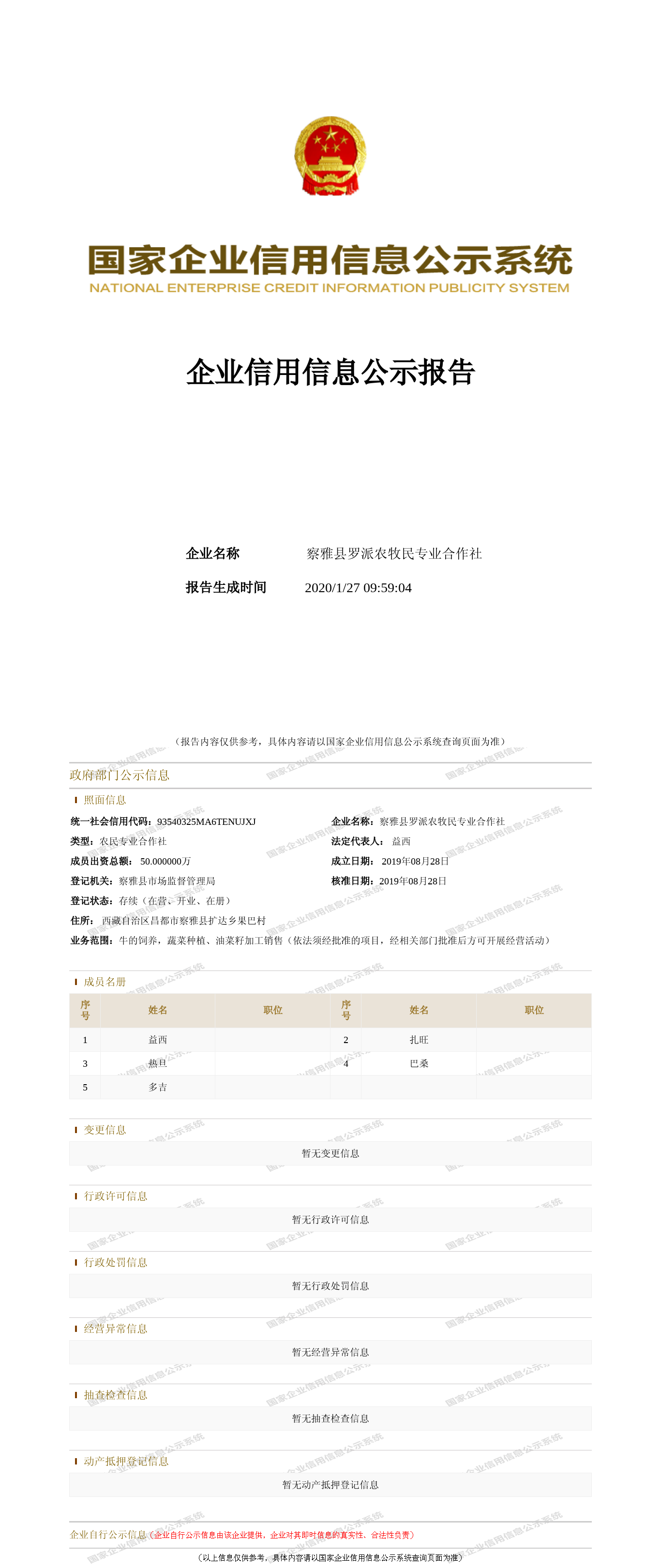 察雅县罗派农牧民专业合作社_(图片) 企业信用信息